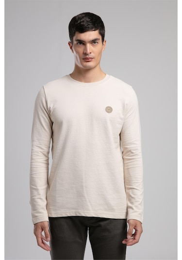 Lecosa Erkek O Yaka Sweatshirt Bej-21040 Bej