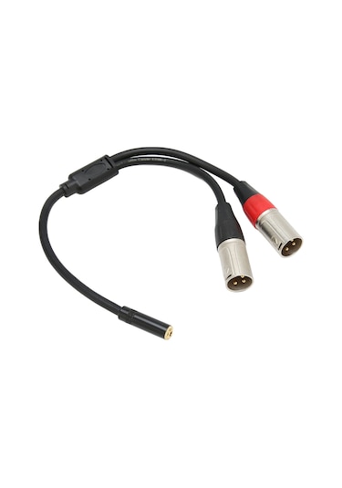 Youtek 3.5mm Dişi.stereo'dan Çift Xlr Erkek.3pin'e Dönüştürücü Kablo - Ses Kalitesi Ve Dayanıklılık - 0.3m Uzunluk