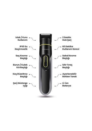 Goldmaster Aksiyon 17 Kademeli 10 In 1 Standlı Tıraş Makinesi