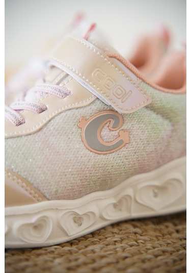 Yuki Cırtlı Kız Çocuk Sneaker Spor Ayakkabı Bej