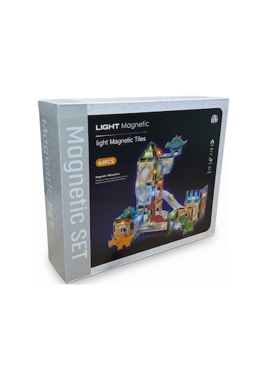 Light Magnetic Tiles 64 Parça Işıklı Manyetik Bloklar
