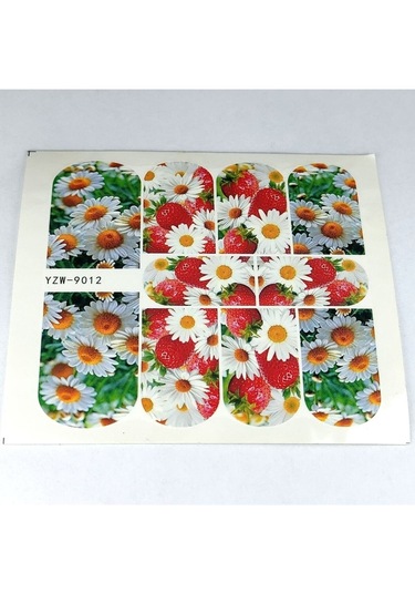 Tırnak Sticker Papatya Çiçek Süsleme Dövmesi Çoklu Etiket 8x7cm