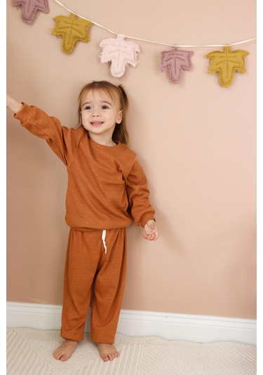 Kaşkorse Mevsimlik Pijama Takım kahverengi