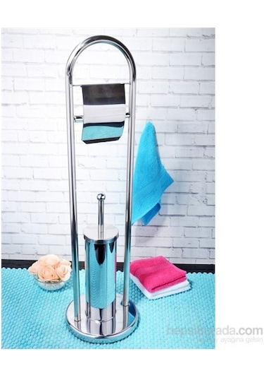 Paslanmaz Metal Wc Fırça ve Kağit Seti