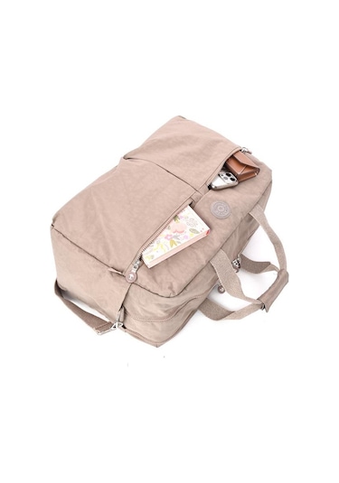 Seyehat Spor Çantası Kabin Boy Valiz 45 35 Cm Omuz Ve Çapraz Askılı Hafif Klinkır Çanta Su İtici Vizon