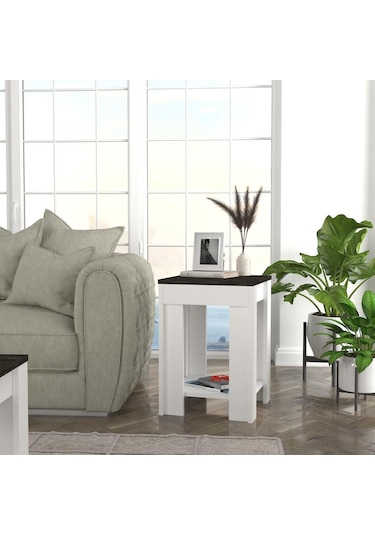 Dekorister Done Yan Sehpa Beyaz-Rebab