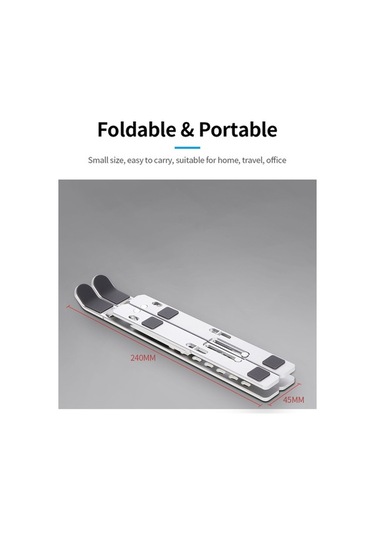 Pazly Seviyeli Ayarlanabilir Alüminyum Dizüstü Bilgisayar Standı - Taşınabilir Ergonomik Tasarım