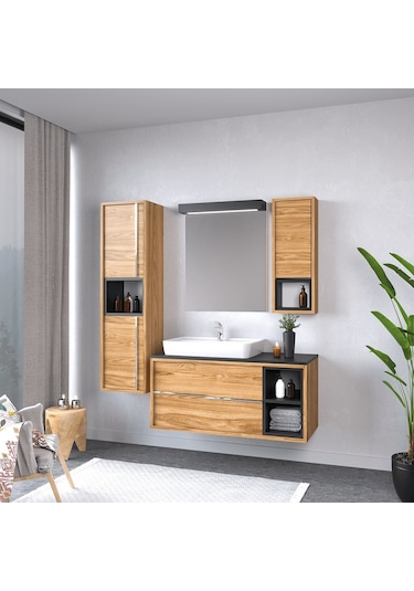 Denko Matia 100 Cm Mdf Banyo Dolabı Takımı Çok Renkli