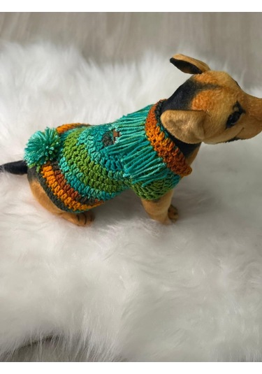 Pati Kedi Köpek Örme Ponponlu Renkli Giyim Pet
