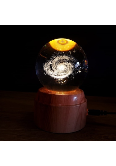 Gezegen Tasarımlı Dönen Masa Lambası Çok Renkli