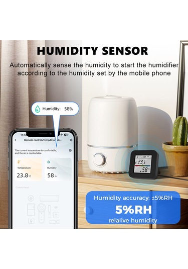 Tuya Destekli Wifi Akıllı Isı Ve Nem Sensörlü Ir Kuman