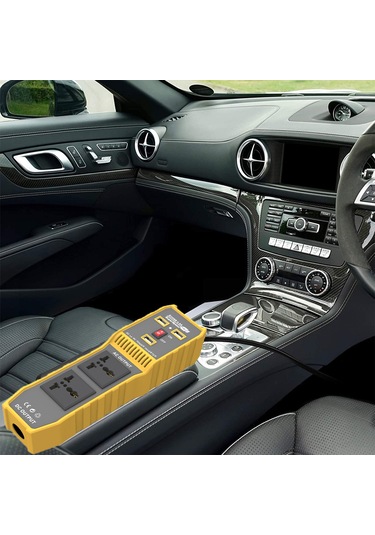 Maiyame 12v'den 220v'ye Araç İçin İnverter 200w Sabit 400w Tepe Gücü 3 Usb + 2 Ac Çıkışı Hızlı Şarj + Soğutma Fanı + Çoklu Koruma