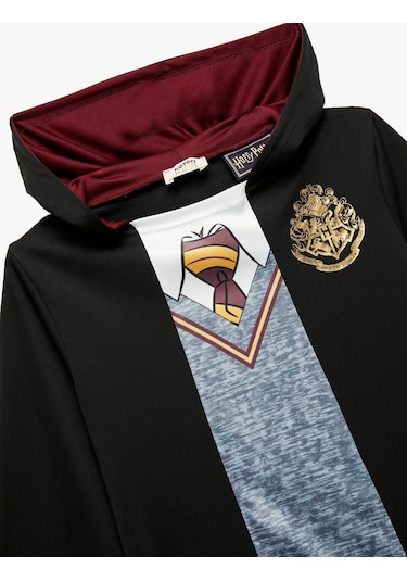 Koton Harry Potter Kostüm Elbise Lisanslı Kapşonlu Baskı Detaylı Uzun Kollu Siyah 6wkg80023ak Siyah