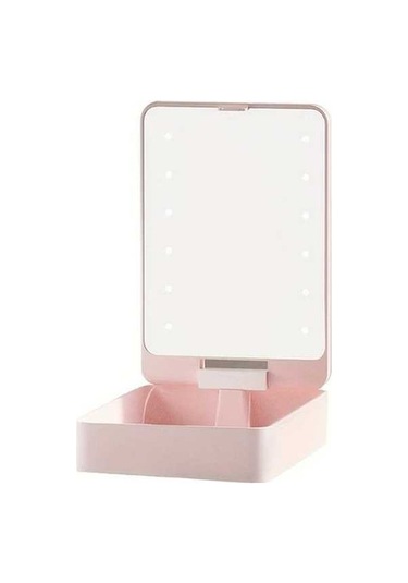 Fastbuy Pembe Cok Fonksiyonlu El Tipi Makyaj Aynasi 360 Derece Dokunmatik Ekran Dugmeli Dahili Kutu Icine Sinirlenmis Ipek Ku Pembe