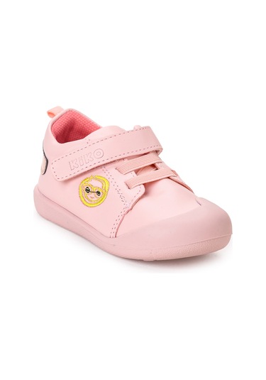 Kiko Kids Smile Cırtlı Kız Bebek İlk Adım Panduf Ayakkabı Pudra