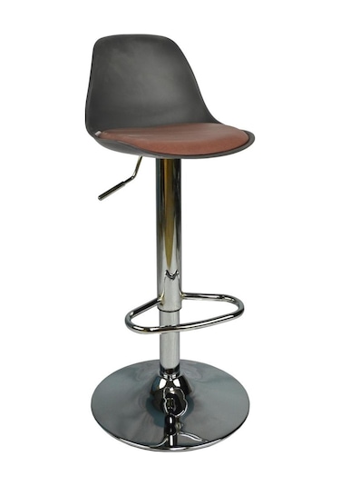 Bürocci Nadya Bar Sandalyesi - Kahverengi Deri - 9537S0121 Çok Renkli