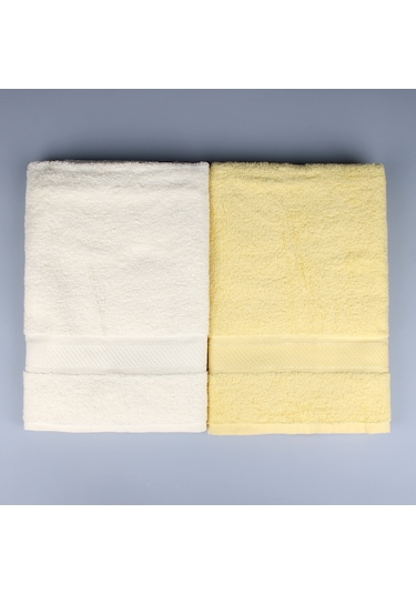 İkili Banyo Havlusu Krem - Sarı