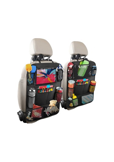 Hangfox Araba Arka Koltuk Organizörü Çift Paket - Büyük Kapasite, Tablet Bölmesi, Kolay Temizlenir, Çocuk Eğlencesi Ve Depolama Çok Renkli
