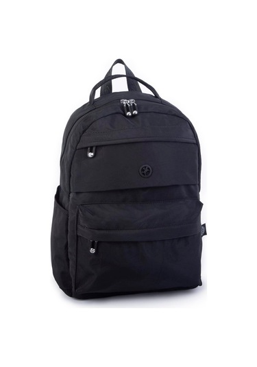 Nas Bag Extra Hafif Su Geçirmez Çok Gözlü Waterproof Unisex Sırt Çantası 30x40 Cm Siyah