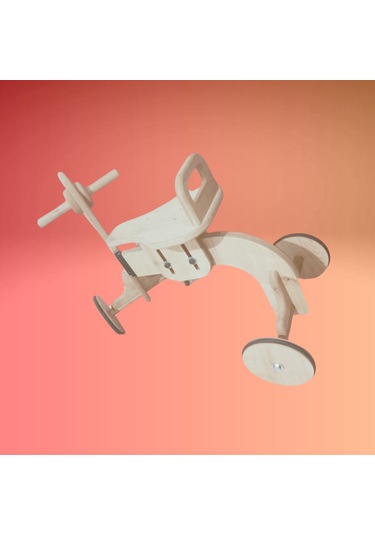 Montessori Çocuk Denge Bisikleti 2-6 Yaş Mdf At Başlık