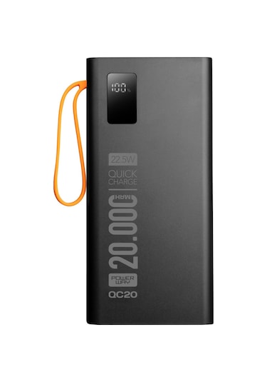 Powerway  QC20 22.5W 20.000 mAh Powerbank Siyah