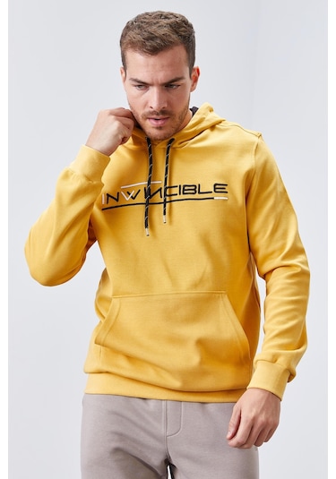 Tommy Life Hardal Kanguru Cep Standart Kalıp Kapüşonlu Erkek Sweatshirt - 87883 HARDAL