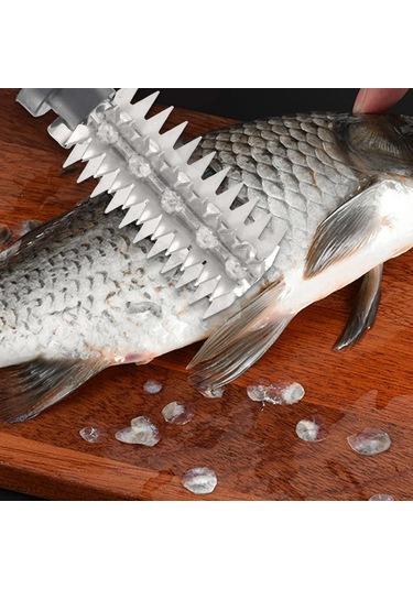 Balık Pullarını Temizleyici Aksesuarları Elektrikli Pul Temizleyici Dayanıklı C Gümüş