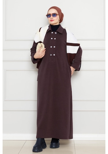 Cırt Cırtlı Oysho Elbise-kahverengi-4483 Kahverengi