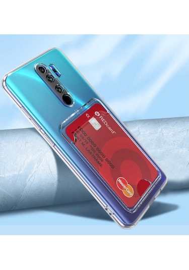 Xiaomi Redmi Note 8 Pro Kılıf Kartlıklı Şeffaf Zore Setra Clear S Renksiz