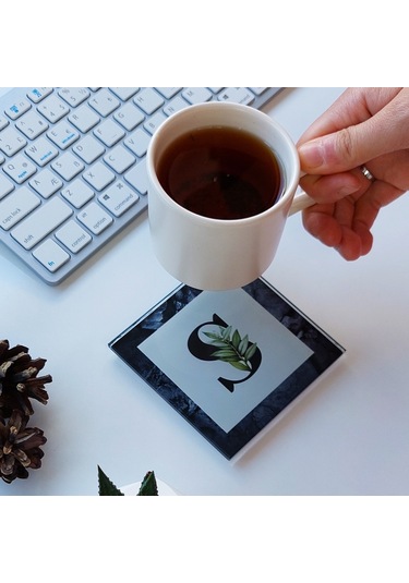 Decorita Cam Bardak Altlığı S Harfli Tasarım 4'lü Takım 10 x 10 CM Çok Renkli