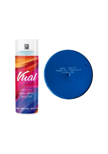 Permolit Vual Akrilik Sprey Boya Trafik Mavisi Parlak 400 Ml - Ral5017 Mavi