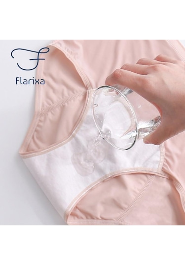 Yeşil Flarixa L-5xl Sızdırmaz 3 Katmanlı Adet Külotu Kadın Adet İç Çamaşırı İdrar Kaçırma İç Çamaşırı Büyük Beden Kadın Fizyolojik Külot Yeşil