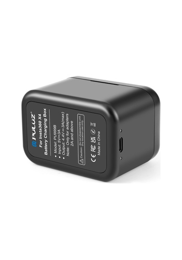 Insta360 X4 Puluz Pil Şarj Kutusu İçin, Pil Ve Hafıza Kartı Saklama Kutusu Siyah