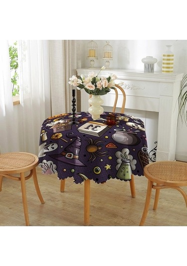 Yuvarlak Yuvarlak Yeni Xıxun Ve Su Otuz Örtüsü Noel Masa Geçirmez Dayanıklı Aşınmaya Altı İp Açık Mor - 0.80 X 100 Açık Mor