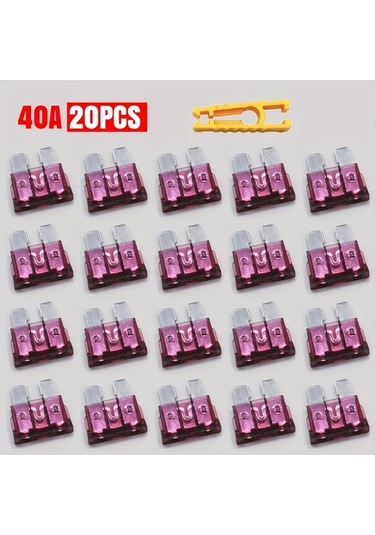 Meridiangoods Jyft 20 Parça 7.5a/20a/40a Bıçak Tipi Araç Sigortaları - Otomobil, Tekne, Kamyon