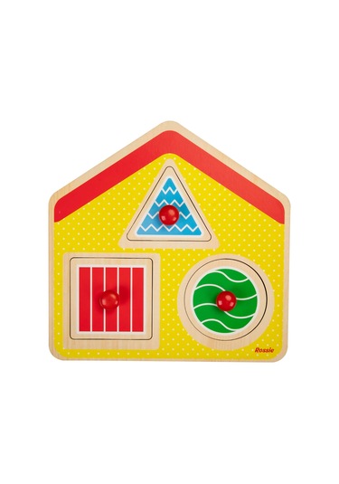 Rossie Ahşap Ilk Yapboz Geometrik Ev