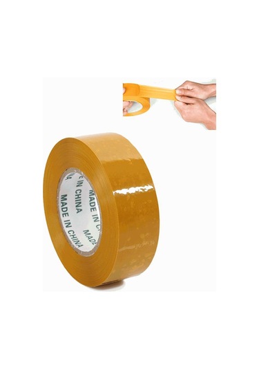 Sones 55mm Genişlik 25mm Kalınlık Paket Sızdırmazlık Paketleme Bandı Rulo Etiket Sarı