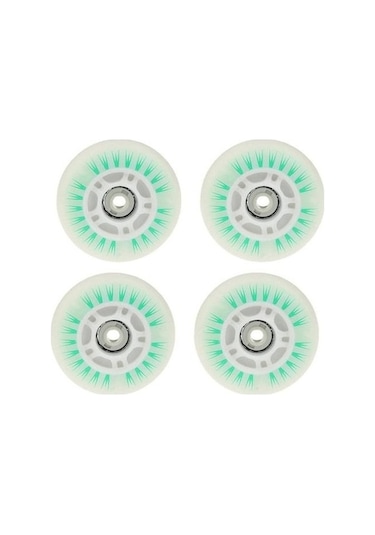 Fastbuy Bosphorusboutique Yeşil 76/80mm Paten Tekerlekleri, Led Işıklı, 4 Adet, 76 Mm Nj Yeşil Yeşil
