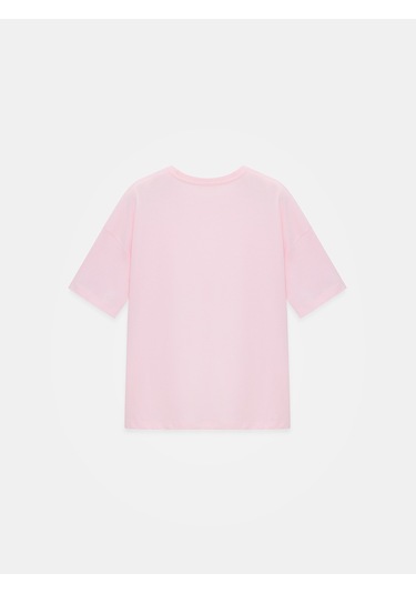Dilvin 3683 Basic T-shirt-toz Pembe Toz Pembe