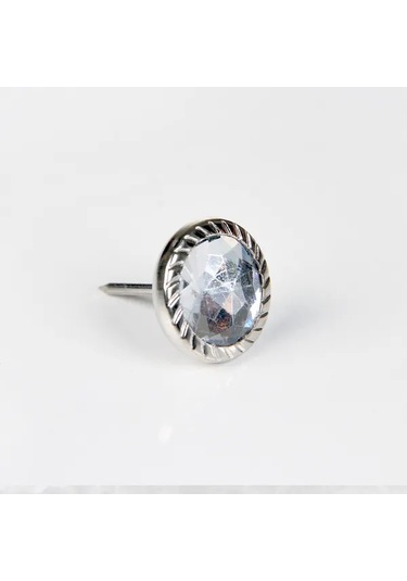 Febko Dekoratif Parlak Taşlı Kabara Raptiye 17 Mm - 50 Adet Çok Renkli