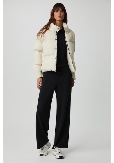 KEIRAN Kadın Dik Yaka Astarlı Beyaz Mont