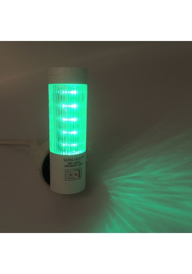 Uzun Led Gece Lambası 0,5W Tasarruflu Işıklı Fişli Düğmeli