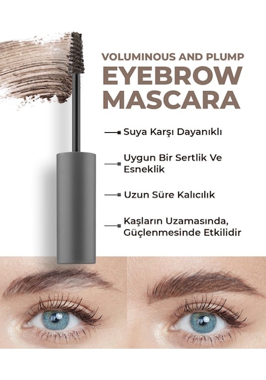 Alix Avien Suya Dayanıklı Kalıcı Etki Yoğun Pigmentli Kahverengi Kaş Sabitleyici Maskara Eyebrow Mascara 801
