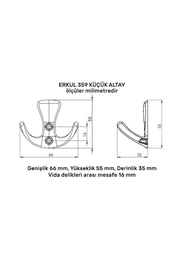 Erkul 359 Altay Küçük Askı Krom Çok Renkli