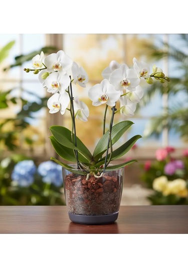 Saburg Orkide Saksısı Çiçek Saksısı Şeffaf 1,5 Litre Set 74784764