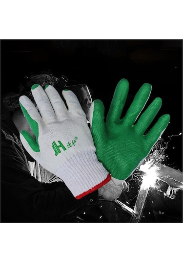 Tangshopping 12pcs Kaymaz Aşınmaya Dayanıklı Emek Koruma Eldivenleri Şantiye Inşaat Işleri Kalınlaşma Soğuk Geçirmez Bahçe Ev Kırmızı8