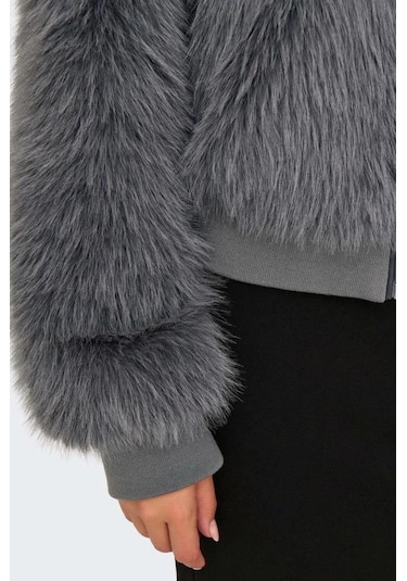 Only 15322405 Onlmanny Faux Fur Phantom Kadın Mont Gri