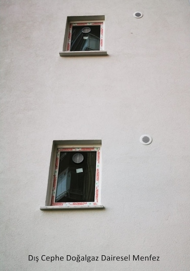 Dış Cephe Menfezi Dairesel Menfez Aspiratör Kapağı Doğal Gaz