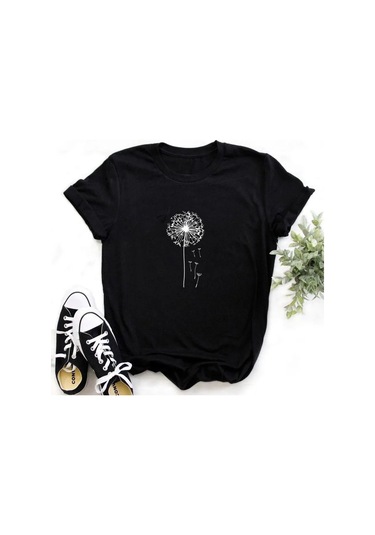 Snapbuy Ejderha Baskılı Kadın T-shirt - Rahat Polyester Gömlek - Genç Kız Üsterkek Fuşya