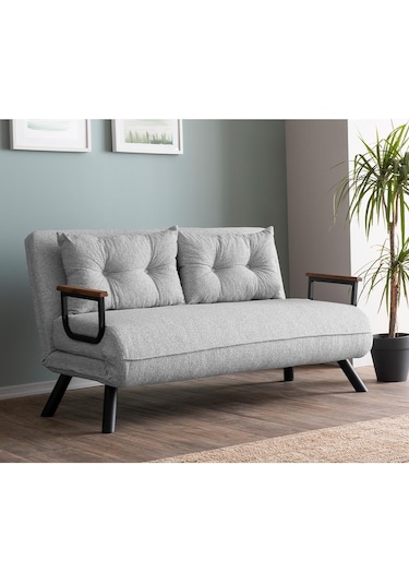 Sando İkili Katlanır Yataklı Koltuk Teddy Gri Gri